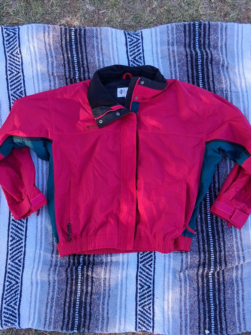 Vintage Waterproof Columbia Jacket - Pink with Green Panels